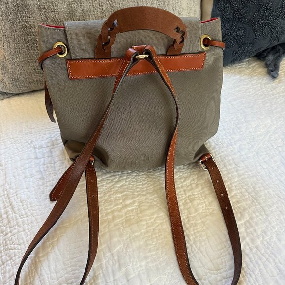 Dooney & Bourke Nylon Flap Backpack Green/Gray Color - Picture 4 of 5